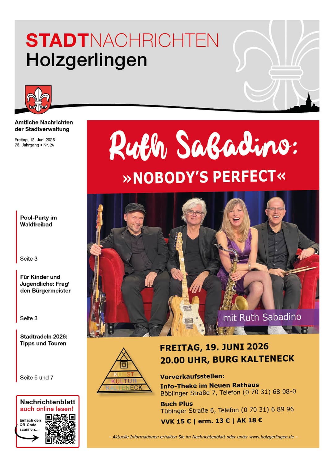 Titelseite des Mitteilungsblattes von holzgerlingen