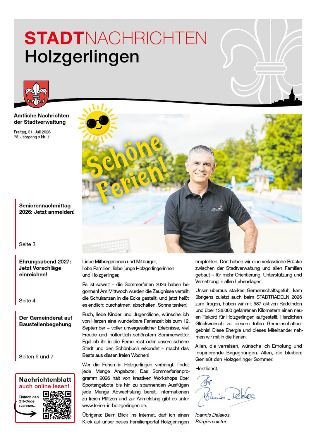 Titelseite des Mitteilungsblattes von holzgerlingen